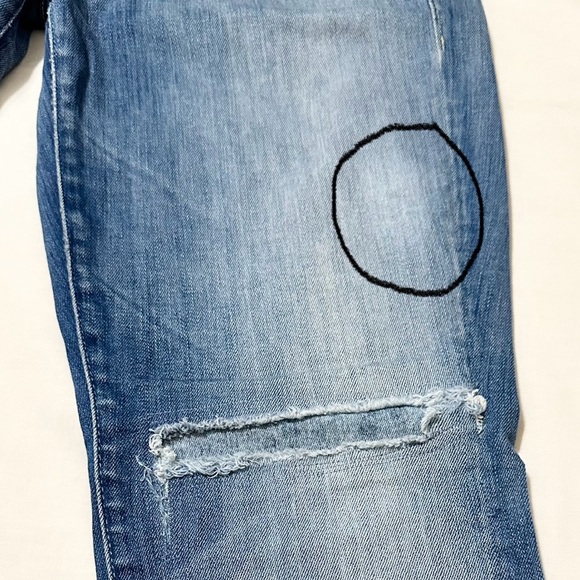 MOTHER - Looker Ankle Fray - Wicked and Wild - Distressed Blue Denim Jeans - 30 - Picture 5 of 16